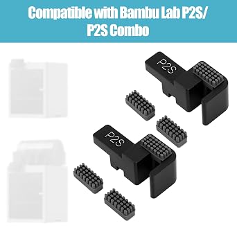 P2Sノズルワイパーキット8個、高温耐性ノズルクリーナー交換用シリコンブラシ&アルミ合金マウントBambu Lab P2S用