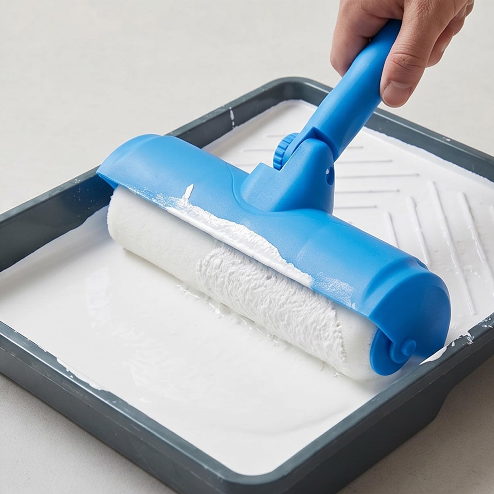 Rouleau de peinture de plafond avec couvercle anti-éclaboussures et poignée réglable - 25,4 cm - Kit anti-goutte