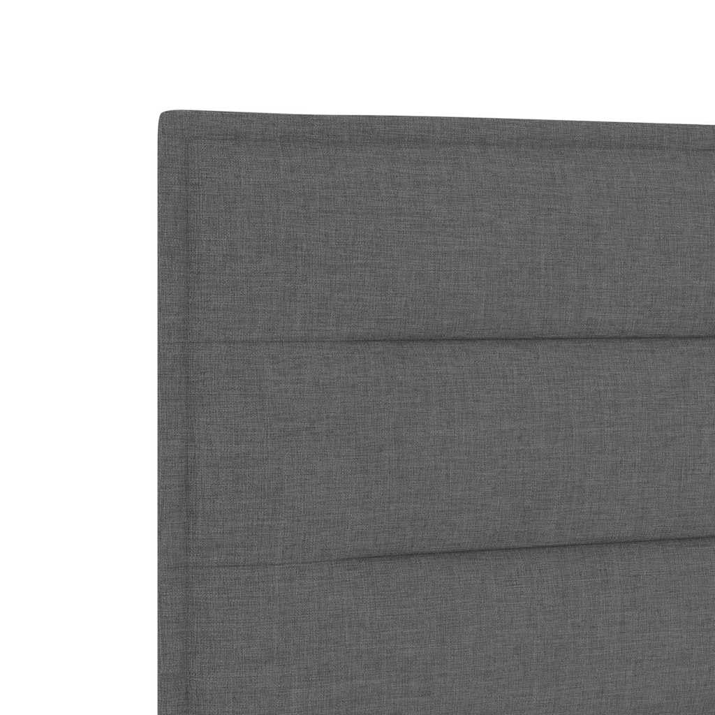 vidaXL Wezgłowie LED z paskami LED Ciemnoszary 90 cm tkanina | Smukłe linie, które nadają elegancki klimat Twojej sypialni, Tworzy nastrój z ciepłym, regulowanym światłem,