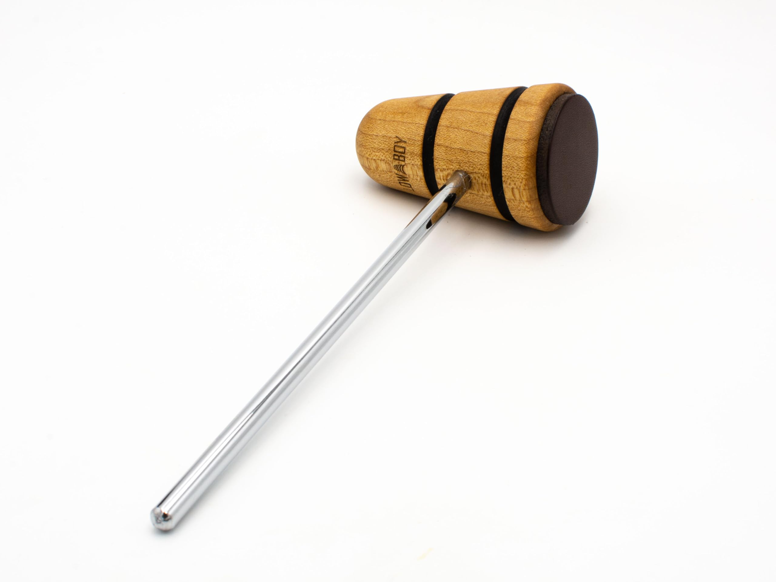 Low Boy Bassdrum Schlägel aus Holz/Leder, vielseitiger mittelschwerer Bassdrum-Schlägel mit robuster Lederoberfläche und Stahlstangen in Luftfahrtqualität
