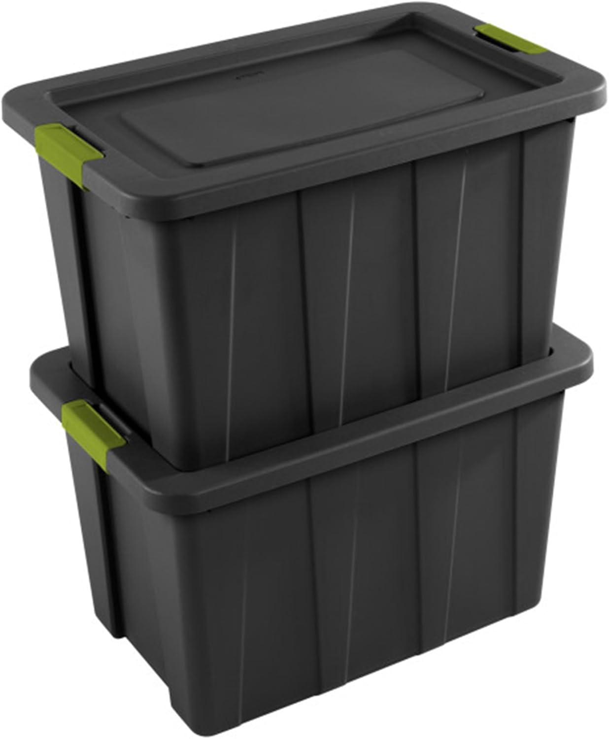 Sterilite 4-Pack Storage Bins with Lids, Heavy Duty Totes, Tuff1, 30 Gallon, Flat Gray