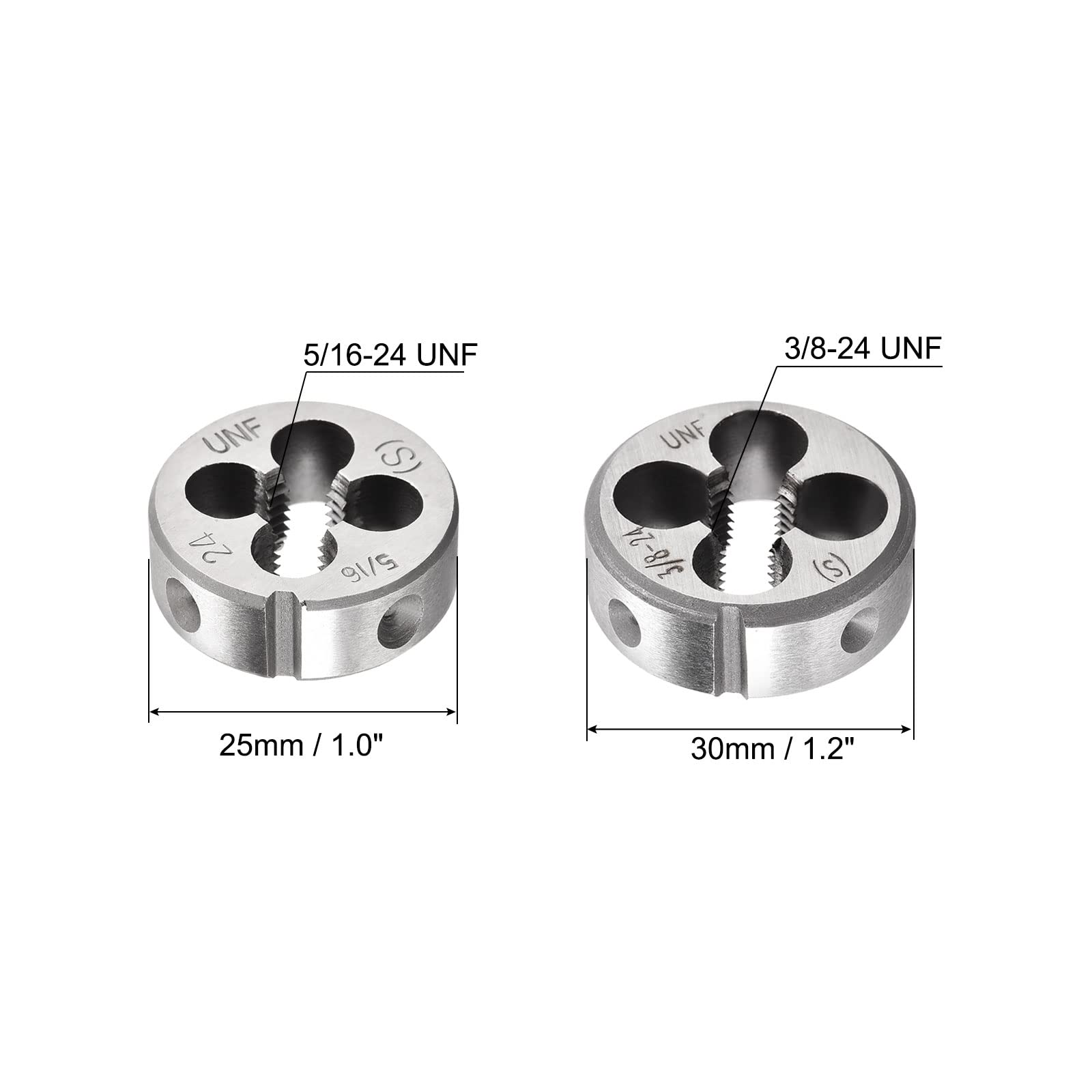 Uxcell 5/8-24 UNEF - Atrice De Filetage Ronde - Filetage à Droite - En