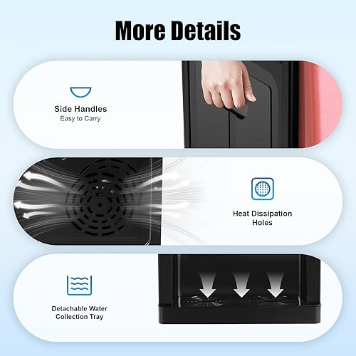 Miniatura 7 de TFCFL Mini dispensador de enfriador de agua, dispensador de agua de carga superior para botellas de 1 a 5 galones, dispensador de agua caliente y