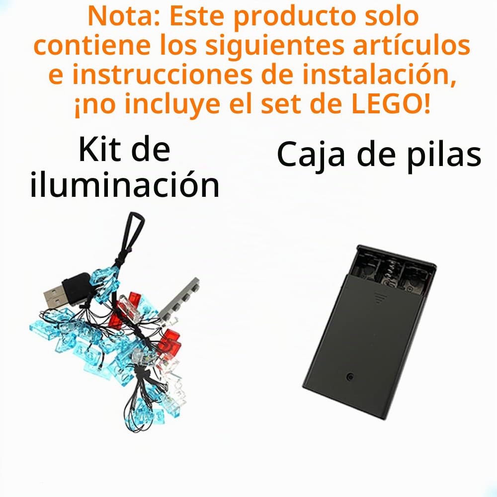 GEAMENT Kit de Luces LED Compatible con Lego Back to The Future Time Machine - Conjunto de luz por Creator 10300 (Juego Modelo no Incluido)