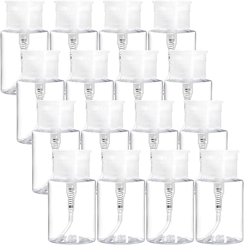 Hedume Paquete de 16 unidades con bomba de eliminación de esmalte de uñas, dispensador vacío, dispensador de bomba de empuje, recipiente de