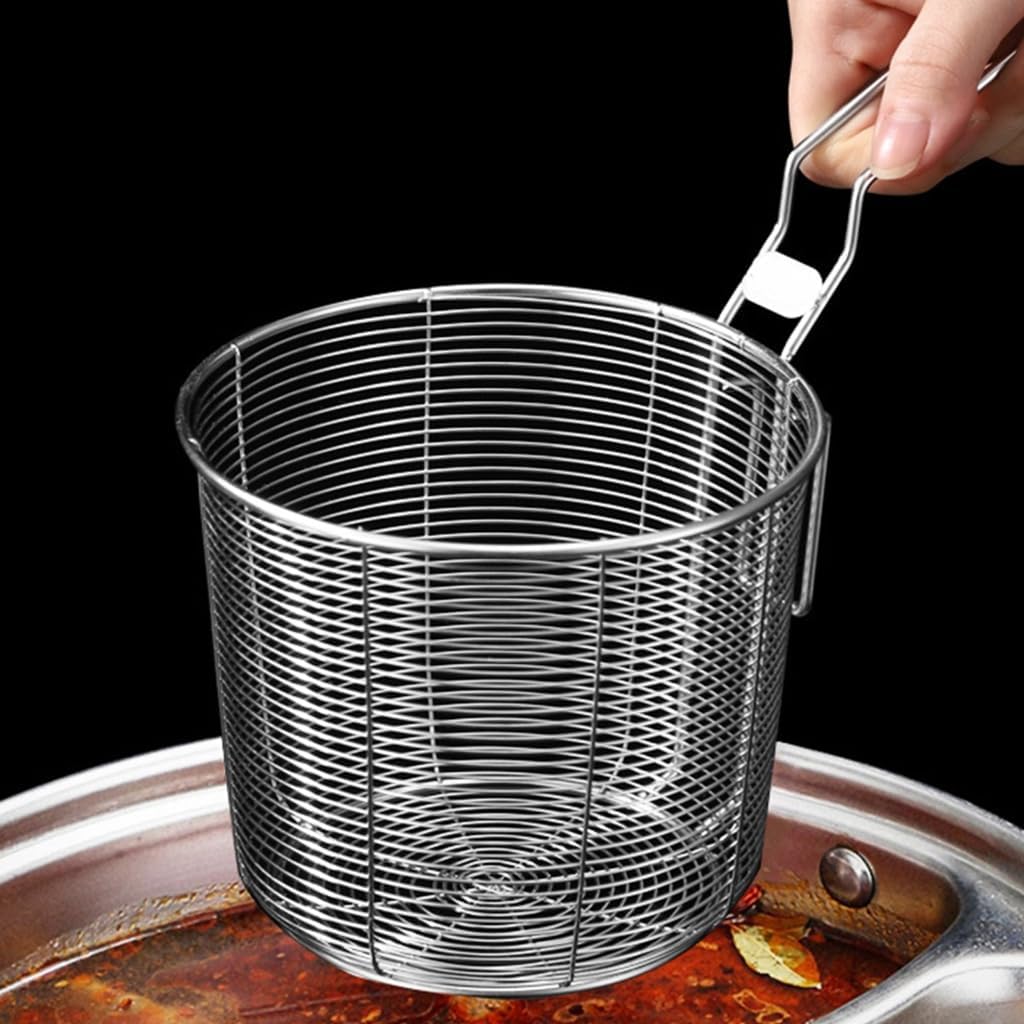 Rustproof Kitchen Skimmer With Hanging Hook For Hotpot Pastas Draining And Oil Filtering