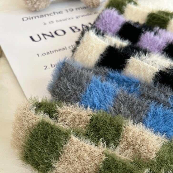 Y2k Striped Scarf Long Skinny Scarf Cute Fuzzy Neckerchief Fluffy Scarves Grunge Acubi Accessories Emo Streetwear4