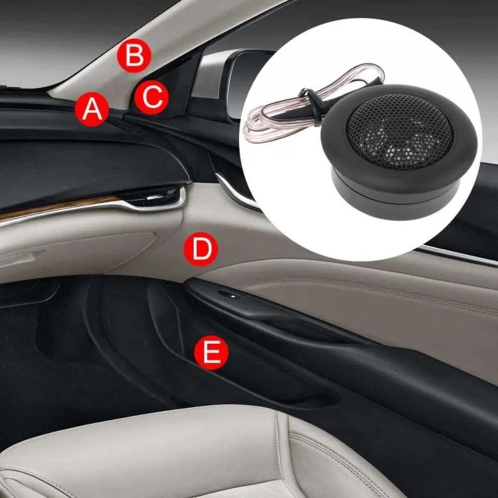 Tweeter a cupola per auto, 120 W, 4 Ohm, altoparlanti audio ad alta frequenza, sistema audio per auto, colore nero, confezione da 2