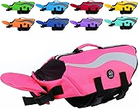 Vista 25 de EMUST Chalecos salvavidas ajustables para perros pequeños con flotabilidad mejorada, chaleco de natación para perros pequeños con asa de rescate Azul