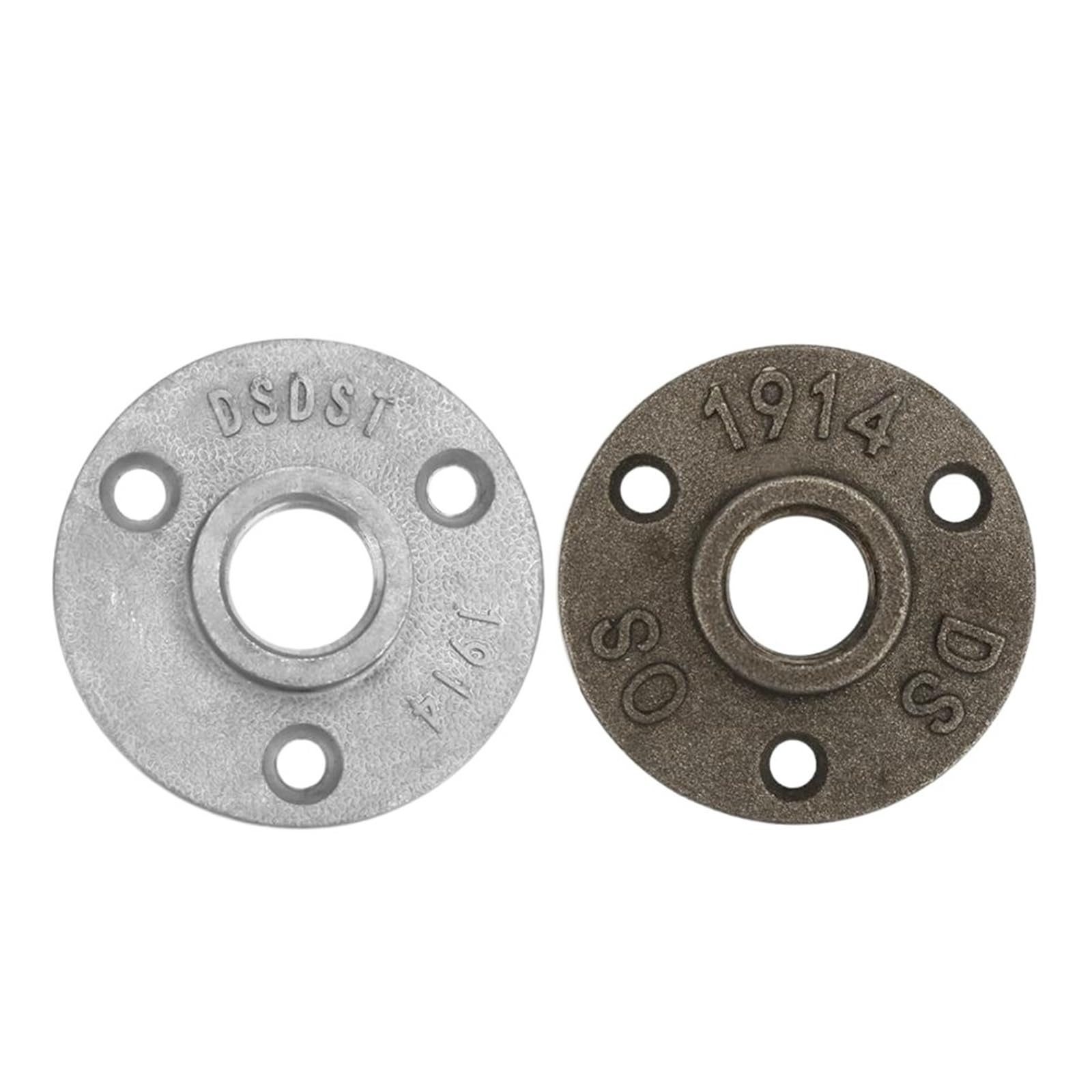 10 piezas de aleación de aluminio de hierro fundido, 3 orificios, 65 mm, rosca DN15, brida de piso, base de tubo de 1/2 pulg.(Cast Iron)