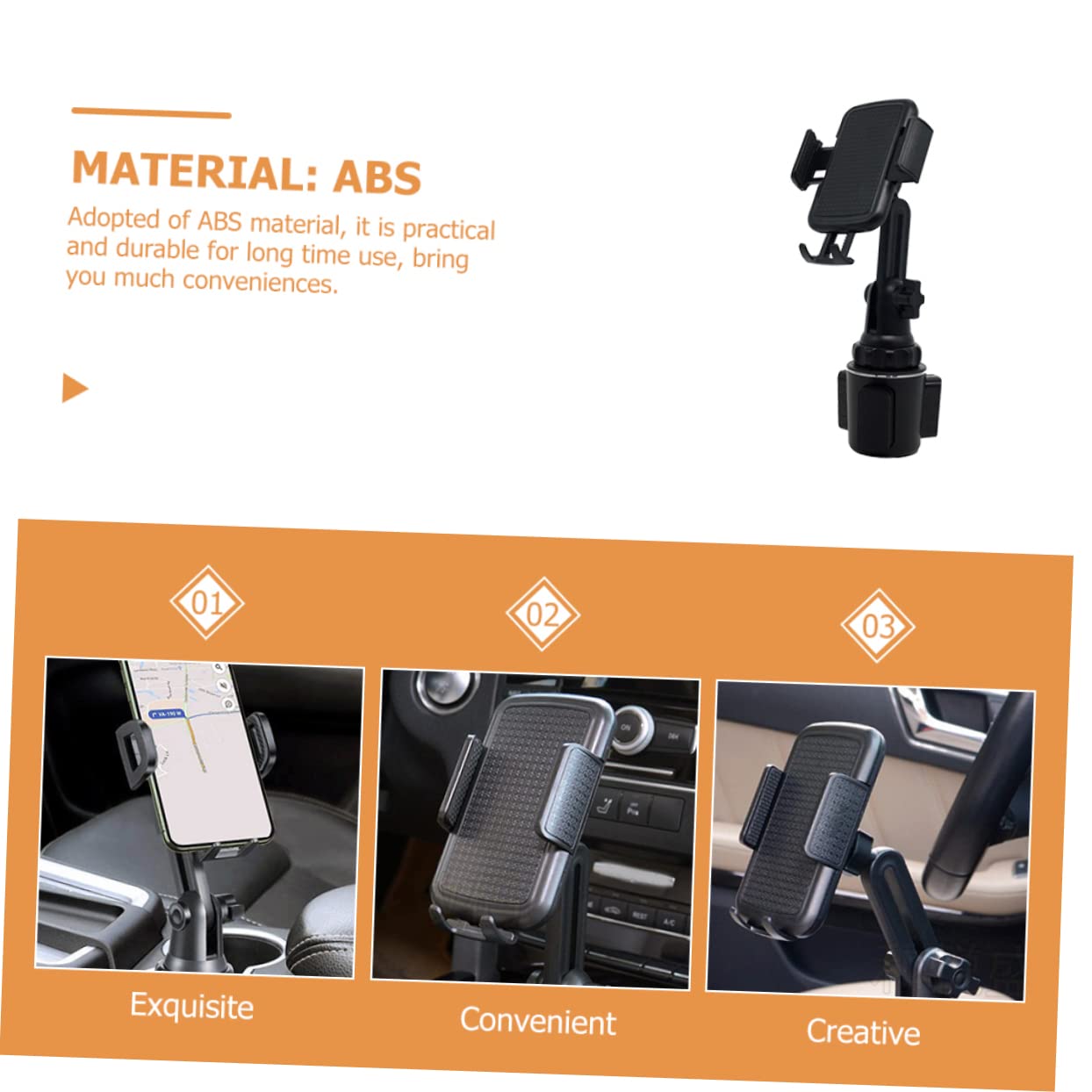 Supporto Regolabile per Telefono da Auto Base Espandibile in Abs, Presa Stabile e Installazione Facile, per Auto e Camion