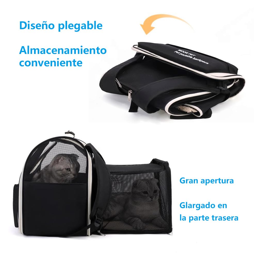 SMELL & SMILE Transportadora Gatos Portátil y Transpirable Bolsa para Mascotas Perros Gatos Animales Color Gris