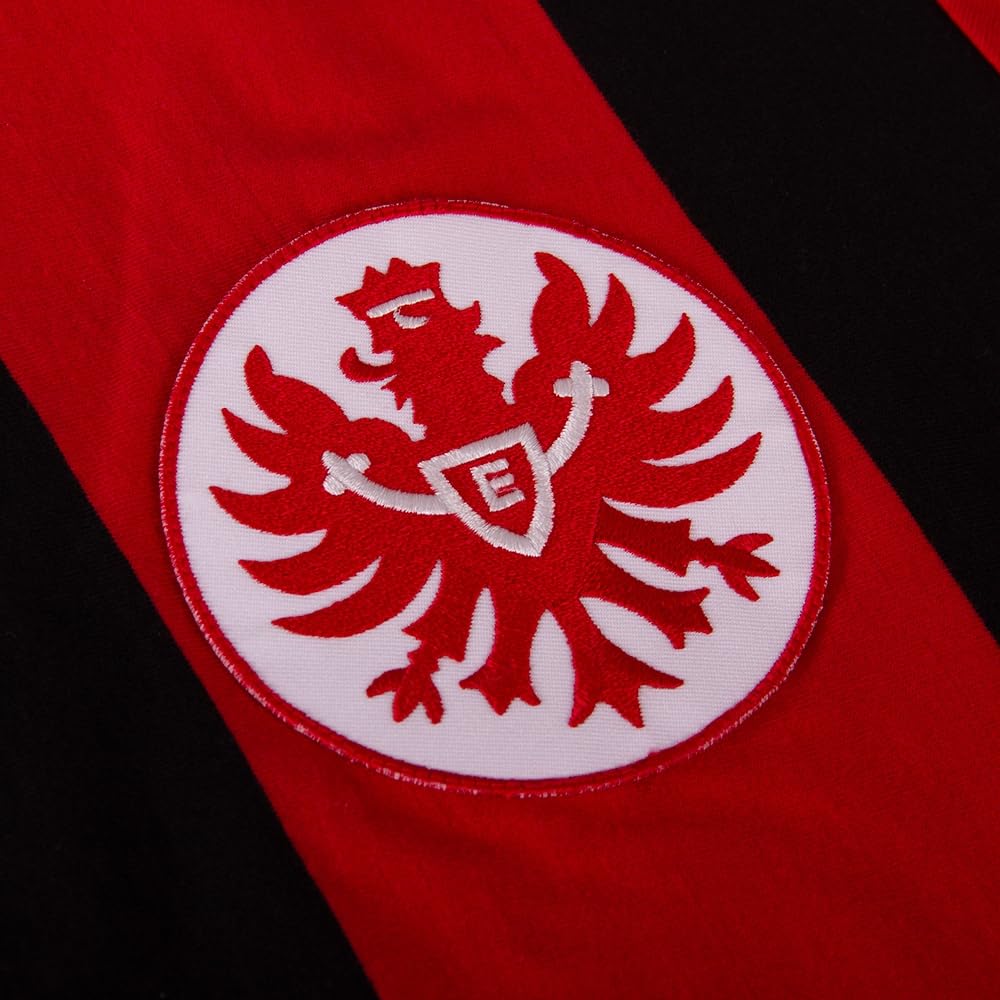 Copa - Camiseta de Fútbol - Hombre - Eintracht Frankfurt 1971/72 - Manga Corta - Rojo/Negro - 50% algodón - 50% poliéster