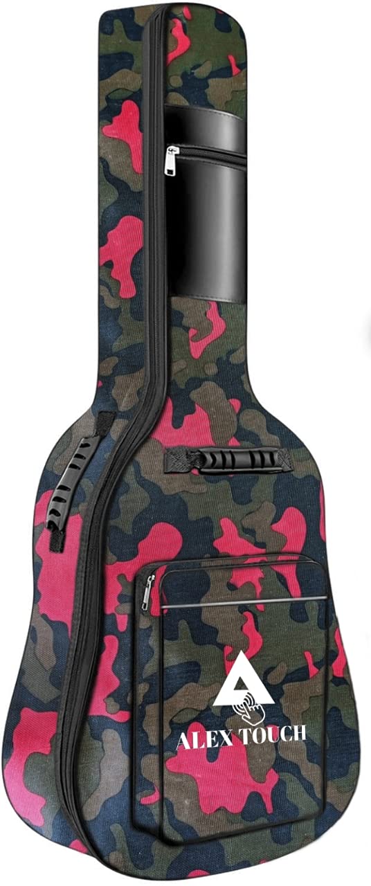 ALEXTOUCH New Royal Red Color Design Acoustic Guitar Bag Heavy Duty Nylon (RED)-picture-25