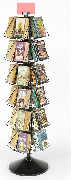 Amazon.com : Wire Display Rack for Small Books or DVDs, 24-Pocket Floor ...