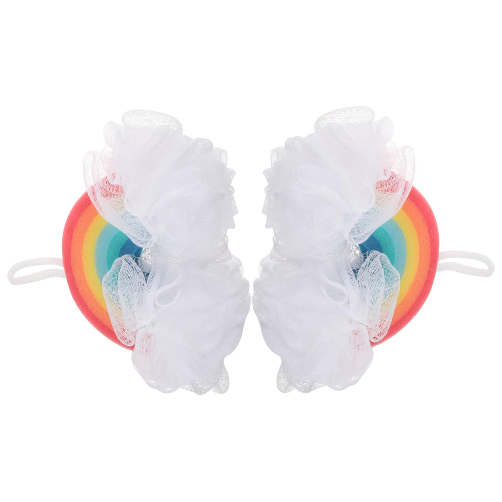 SOLUSTRE 2pezzi Spugna Esfoliante da Doccia per Corpo Design Arcobaleno Comoda e Pratica Adatta per Ragazzo Ragazza