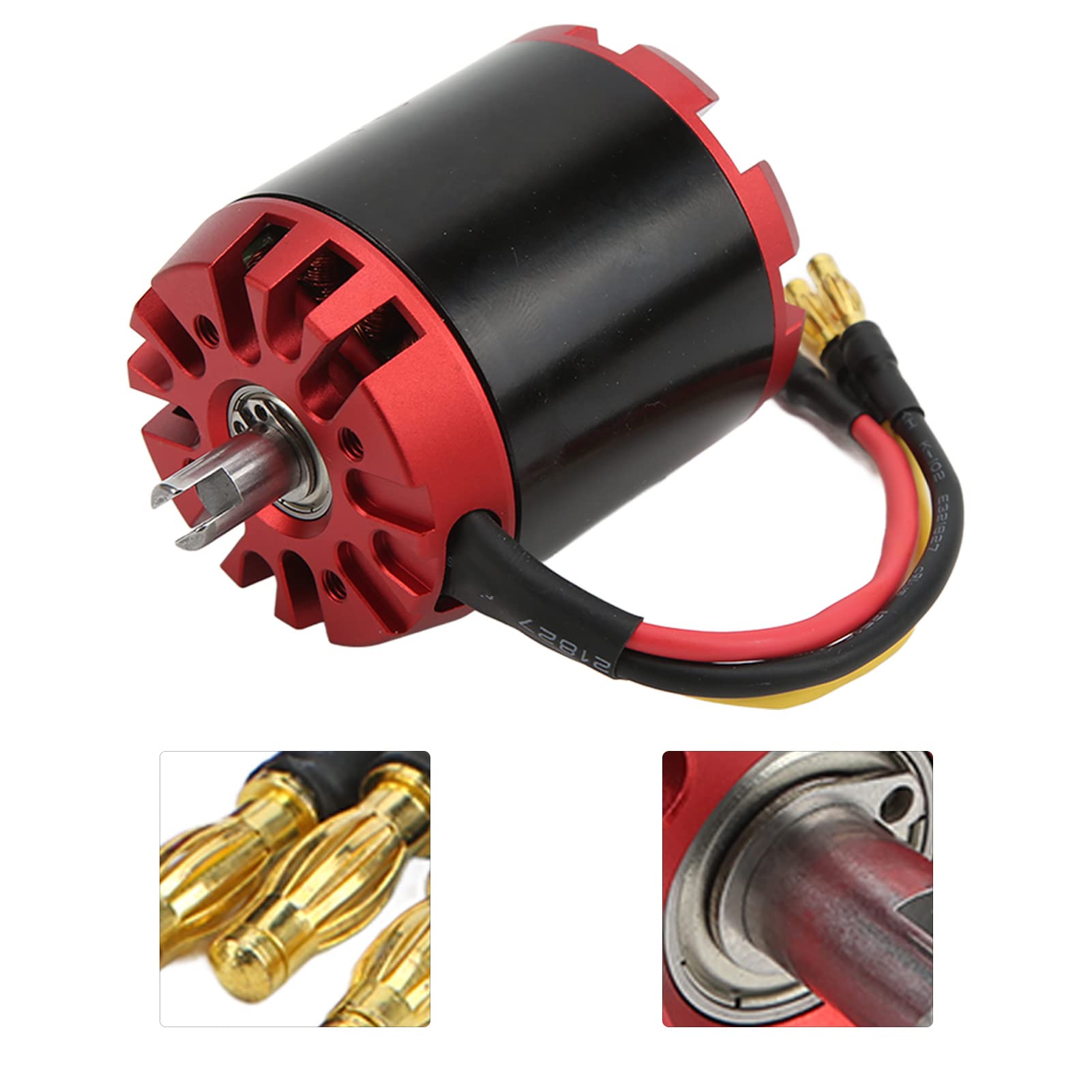 Motore senza spazzole 5065 270KV Motore impermeabile a potenza massima 1800W Rosso Nero Lega di alluminio Costruzione in rame Pompa idraulica Parti di macchine per scavo