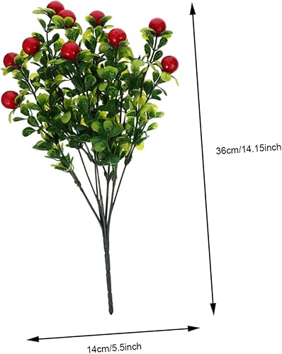 Miniatura 4 de DECHOUS 2 piezas de decoración de plantas de fruta, adornos de plantas artificiales, ramas de frutas, ramas de plástico, ramas de mesa, decoración