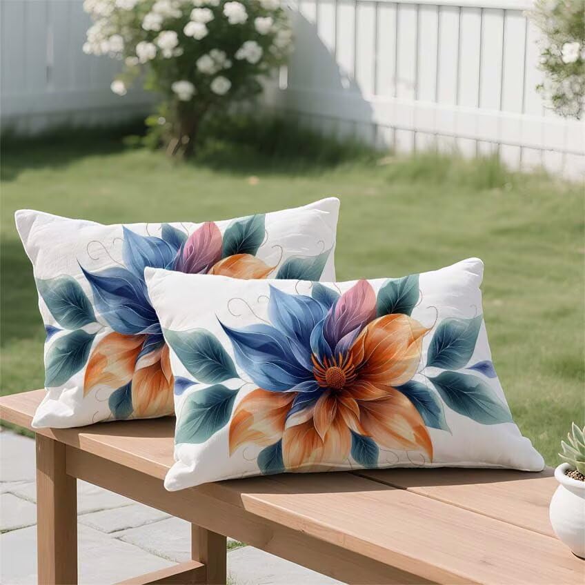 Housse coussin extérieur orange brûlée 60x90cm : cadeau maison idéal - 3