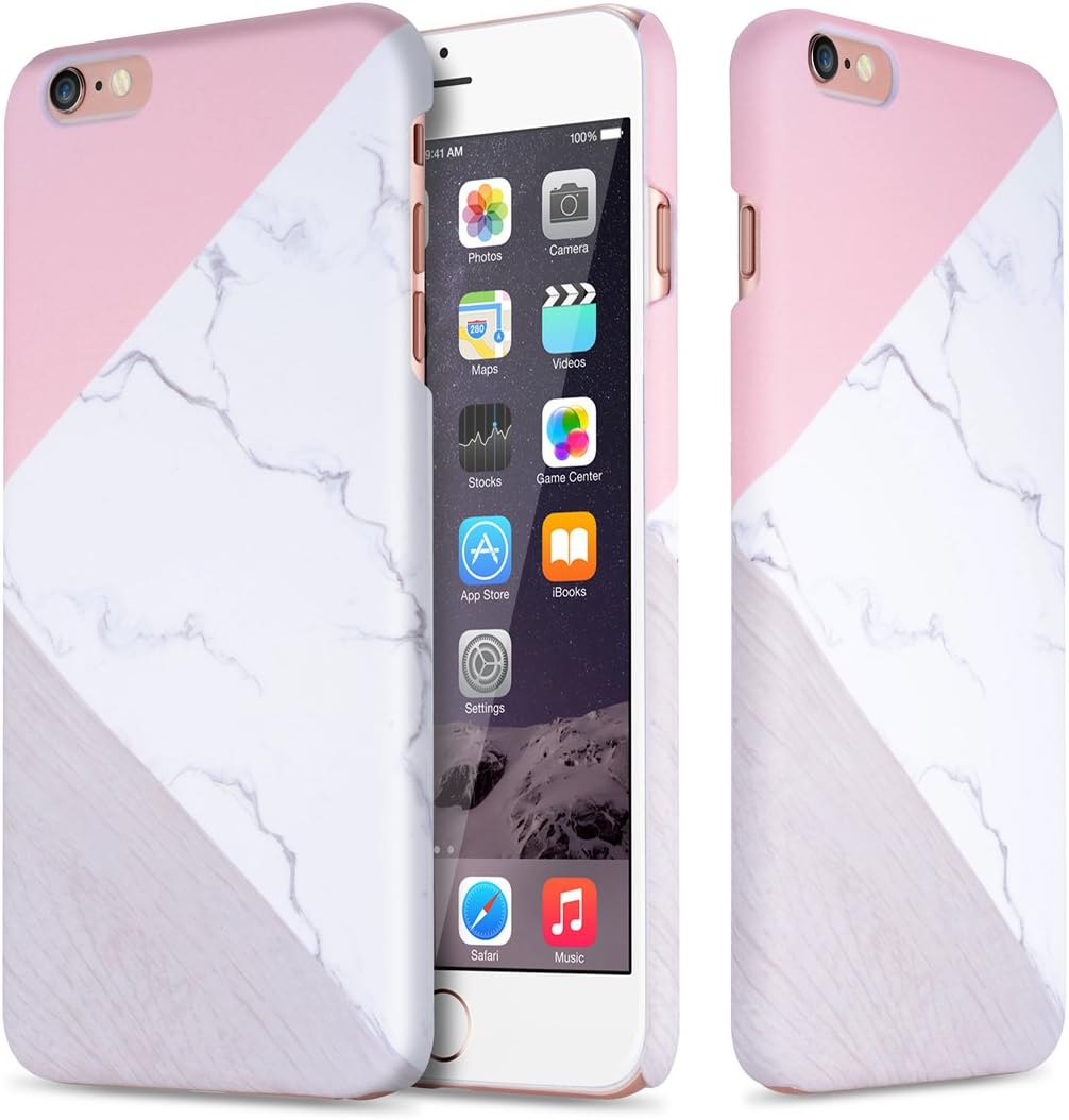 Leobray iPhone 7 Maeble Case,iPhone 8 Maeble Case, [Marble Pattern] Slim-Fit Ultra-Thin Anti-Scratch Shock Proof Non-Slip Anti-Finger Print PC Hard Case for iPhone 7/8 (4.7 inch) - Pink