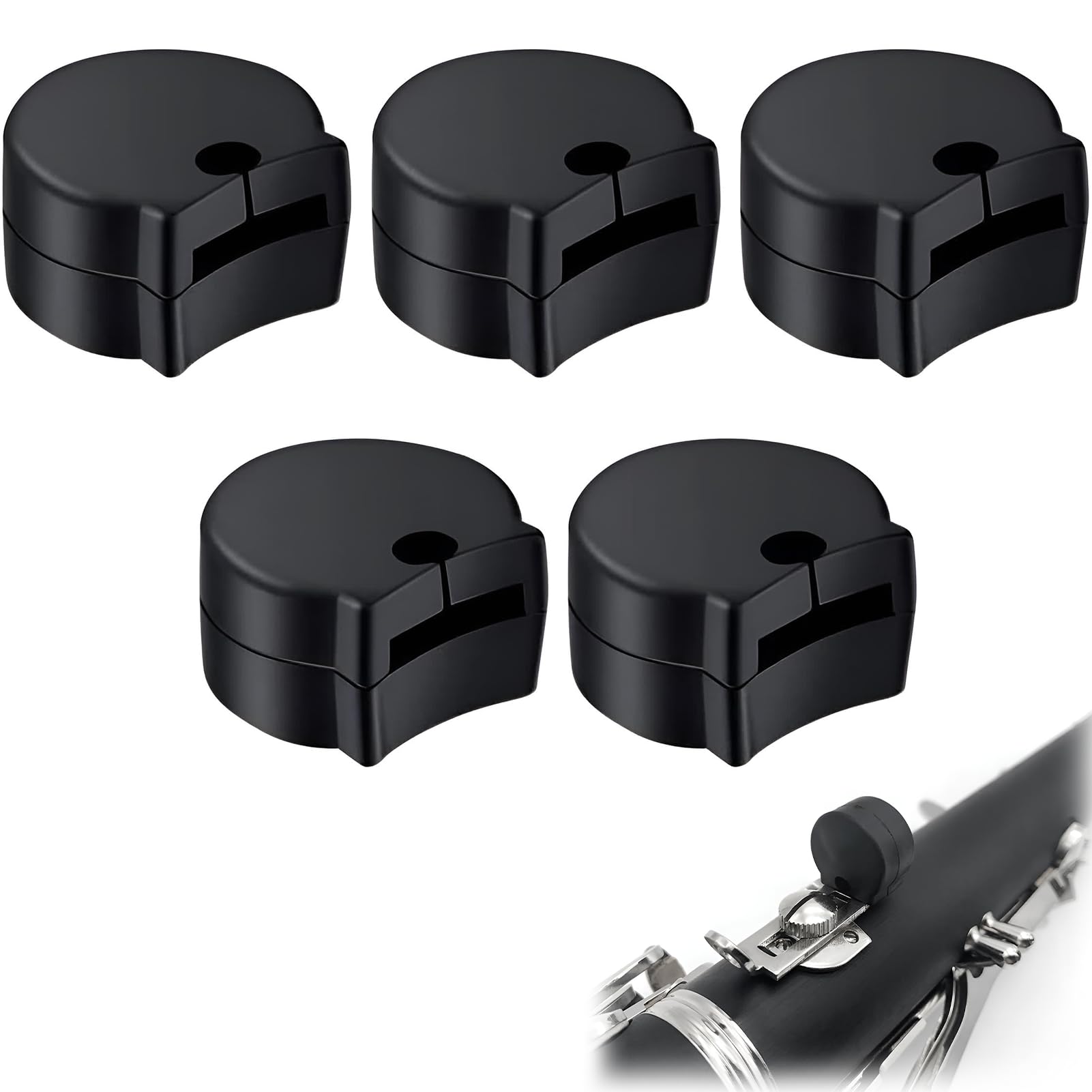 Lot de 5 protège-pouces pour clarinette, protection du pouce, accessoire de clarinette, clarinette en caoutchouc, accessoire de protection, protège-pouce en caoutchouc pour clarinette, noir