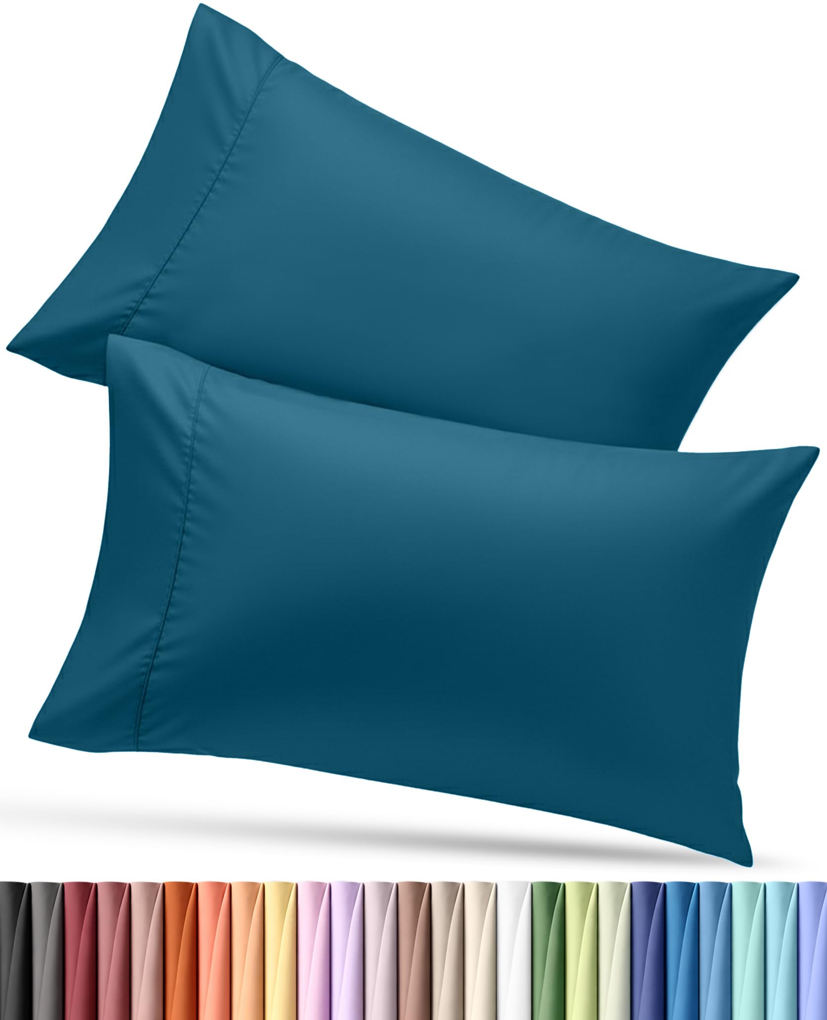 Utopia Bedding Pillow Cases Standard Size 2-Pack – Soft Brushed Microfiber – Envelope Closure – Perfect for Hospitals, Hotels, Guest Rooms – Oeko-TEX Certified, 20x26 Inches (Denim Blue) — image 1