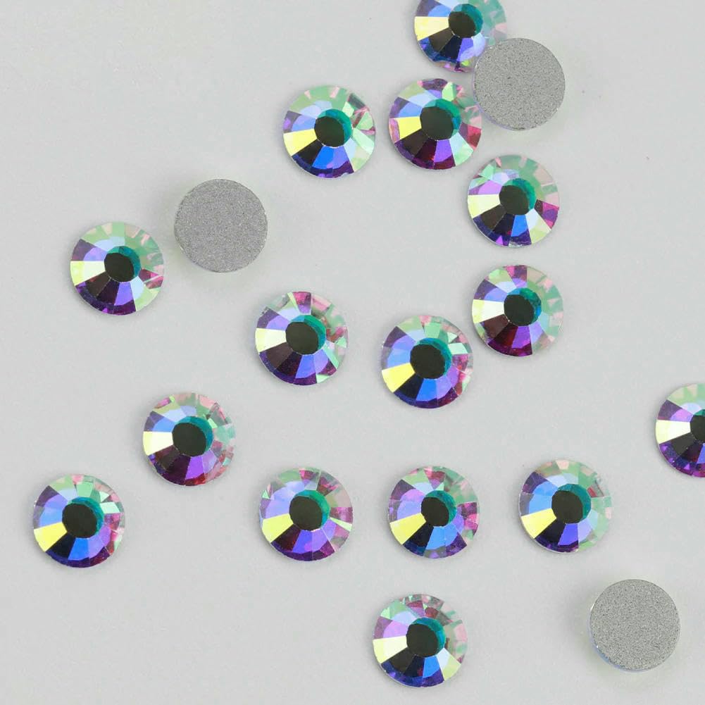 Strass Flatback in C AB bianco Stass per fissaggio a freddo non hotfix per decorazioni unghie fai da te nail art-201AB Crystal AB-5mm SS20 1440 pezzi