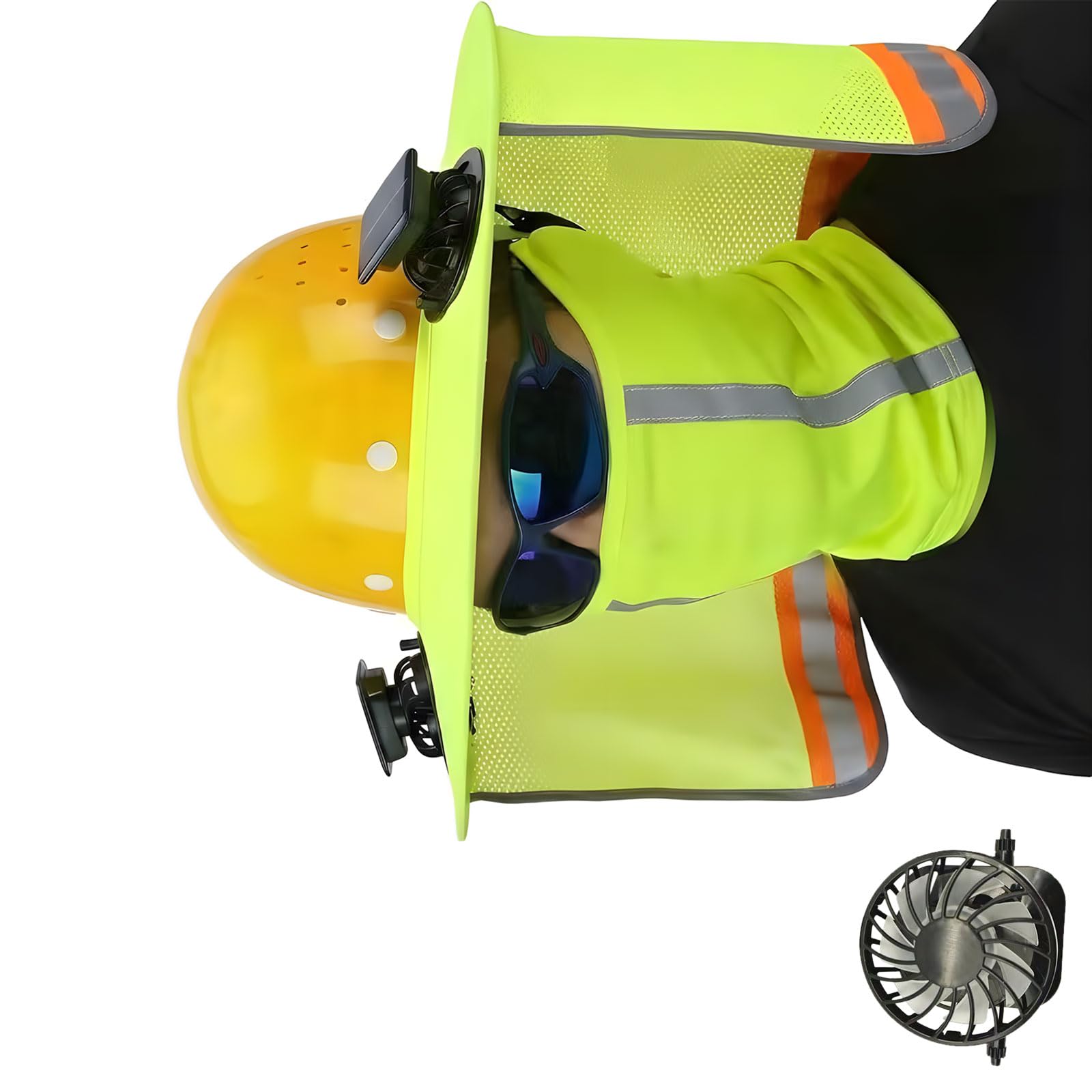 Jazuaiao Multi Purpose Outdoor Work Cap with Double Energy Source Air Circulators and Cooling Neck Cover Lightweight Solar Fan Cap