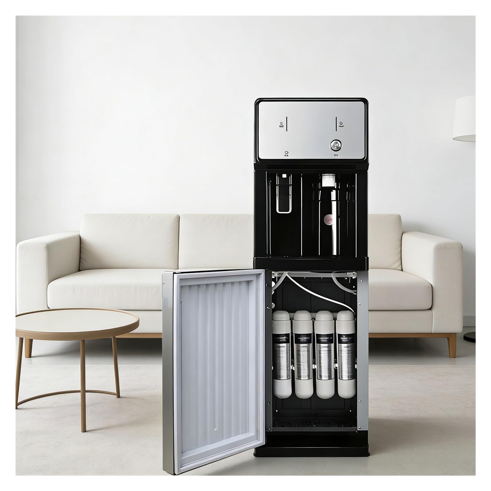 Dystrybutor wody, natychmiastowy dozownik ciepłej wody z filtrami, stojący design do domu, biura, kawiarni, restauracji