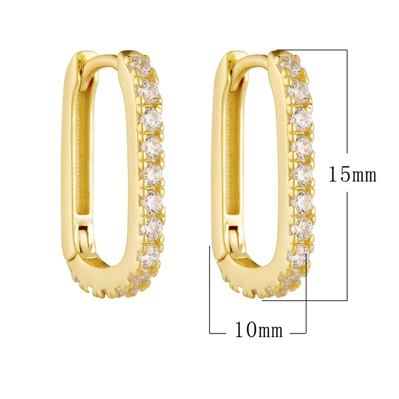 Orecchini Donna a Cerchio 14K 585 Oro Giallo, Orecchino Cerchio Donna Ipoallergenico Design Ovali con Moissanite Rotondi Orecchini Huggie Sposa Matrimonio Leggeri