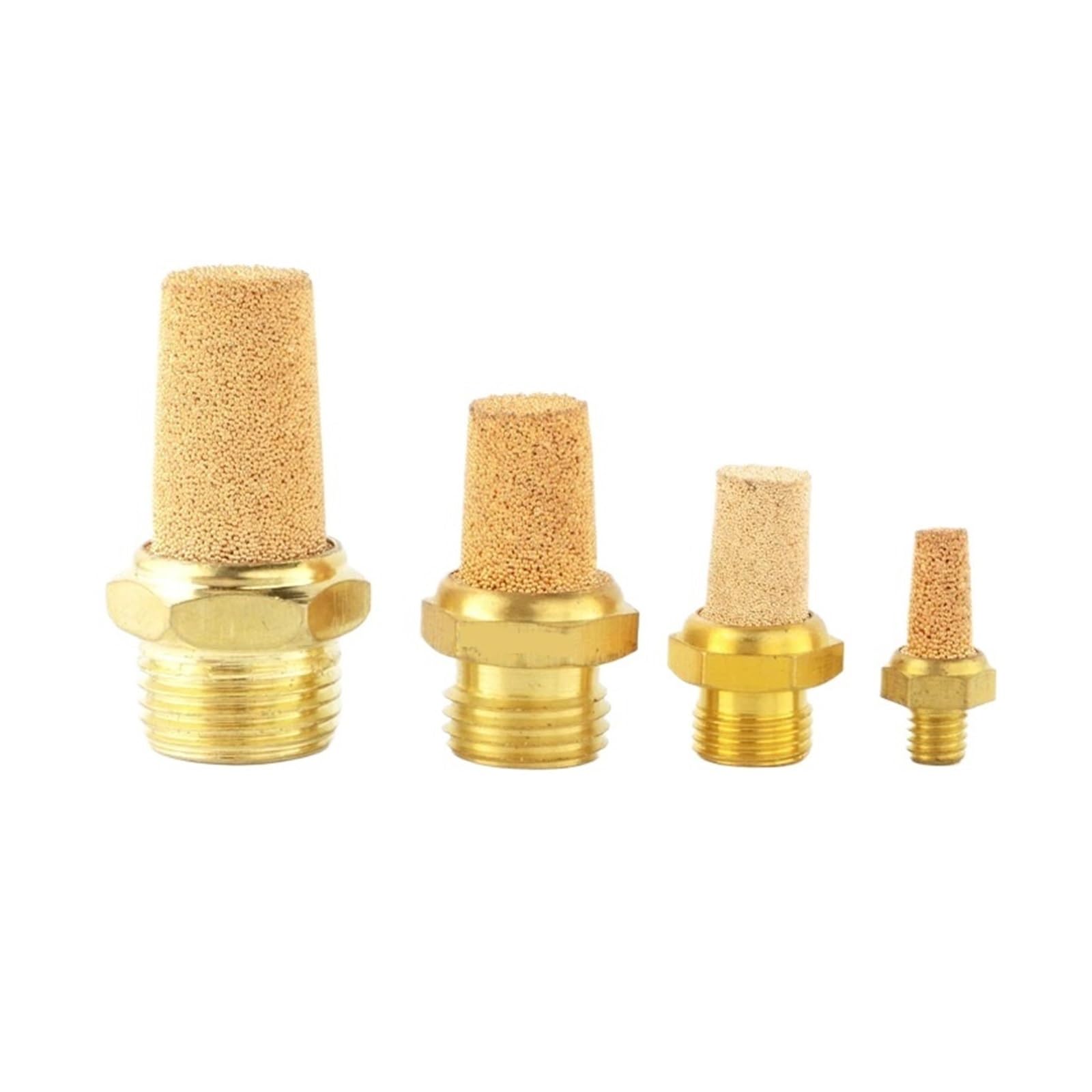 Silencieux pneumatiques en laiton Silencieux d'air pneumatique M5 1/8 1/4 3/8 1/2 3/4 1 10 pièces/lot, échappement d'air en laiton 10 bars(1")