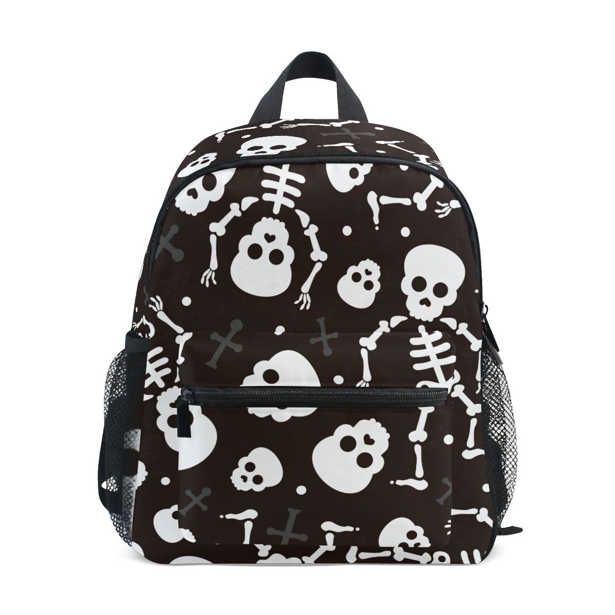 Fisyme Toddler Backpack Cute Skeleton Funny School Bag Kids Backpacks for Kindergarten Preschool Nursery Girls Boys, M