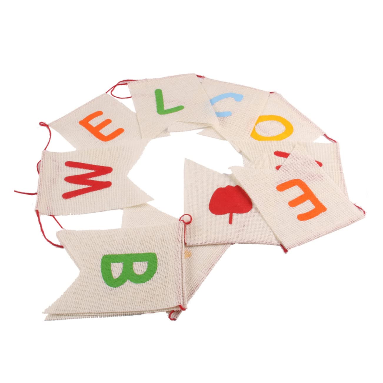 Cabilock 3 Pz Tirare La Bandiera Stendardo Di Iuta Banner Di Benvenuto Per Le Decorazioni in Classe Decorazione Domestica Della Stamina Bandiera Del Ghirlanda Cartone Animato Ufficio