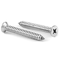 Vista 15 de Tornillos de madera de 1/2 pulgada #4 x 1/2", 100 tornillos de acero inoxidable 18-8 (304), cabeza plana Phillips, tornillos autorroscantes rápidos