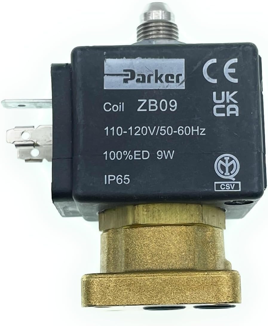 MacMaxe 3-way Solenoid Valve - ZB09 9W Coil - Replacement for Various Espresso Machines (110, Volts)