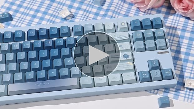 Amazon.co.jp: 152 キー Blue Rose Keycaps PBT Dye Sub