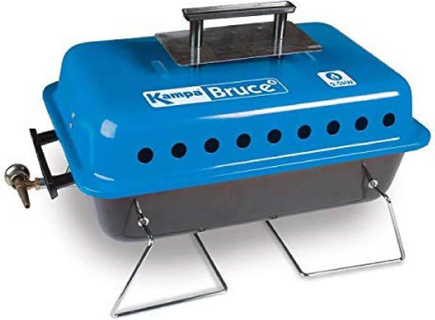 Foreman Portable Gas BBQ with Integrated Thermostat, Black