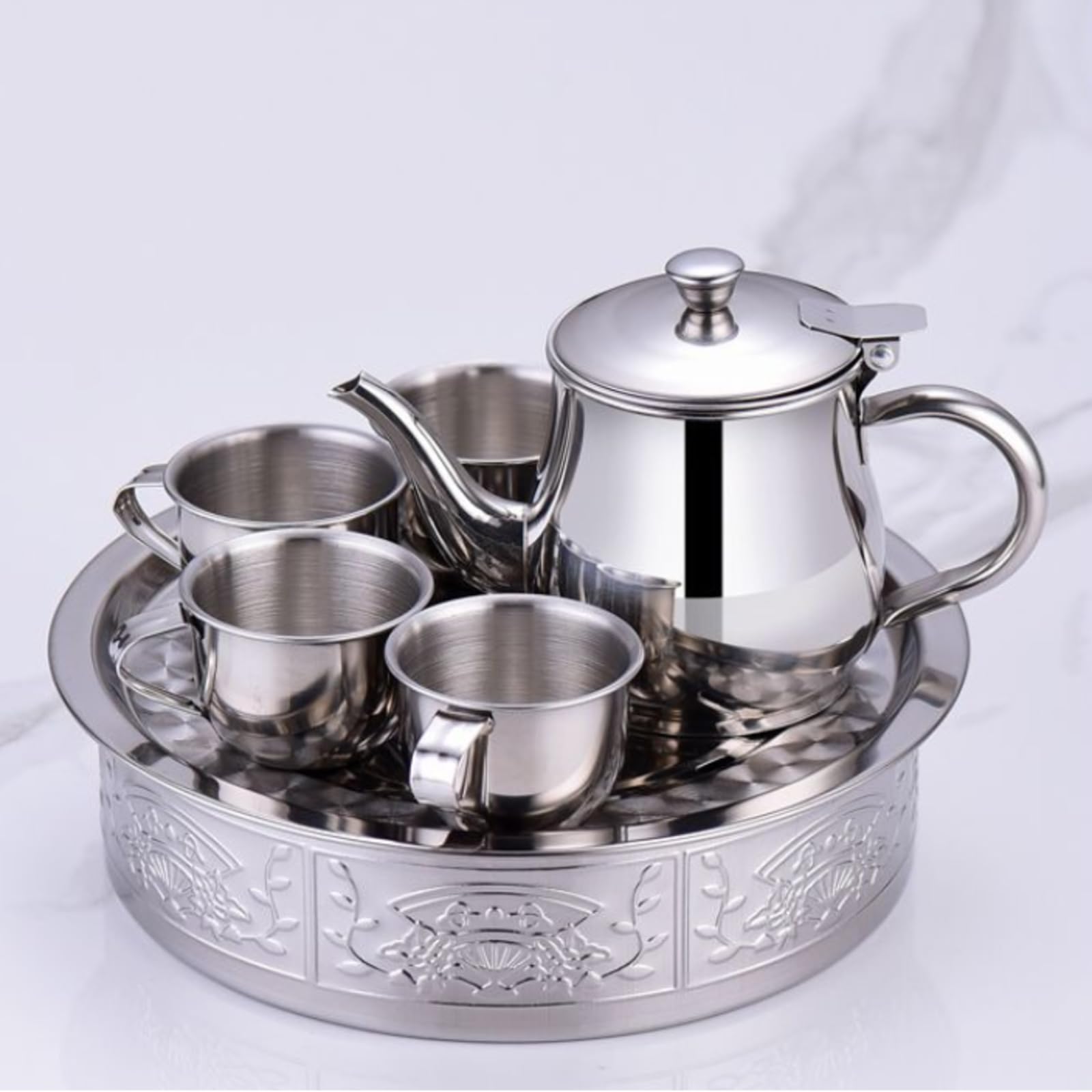 MBETA Portable Small Stainless Steel Tea Set, Complete Set Of Drop