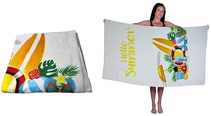 AASA Cotton Printed Bath Towel for Girls and Boys (61 x 28inches, Multicolor)