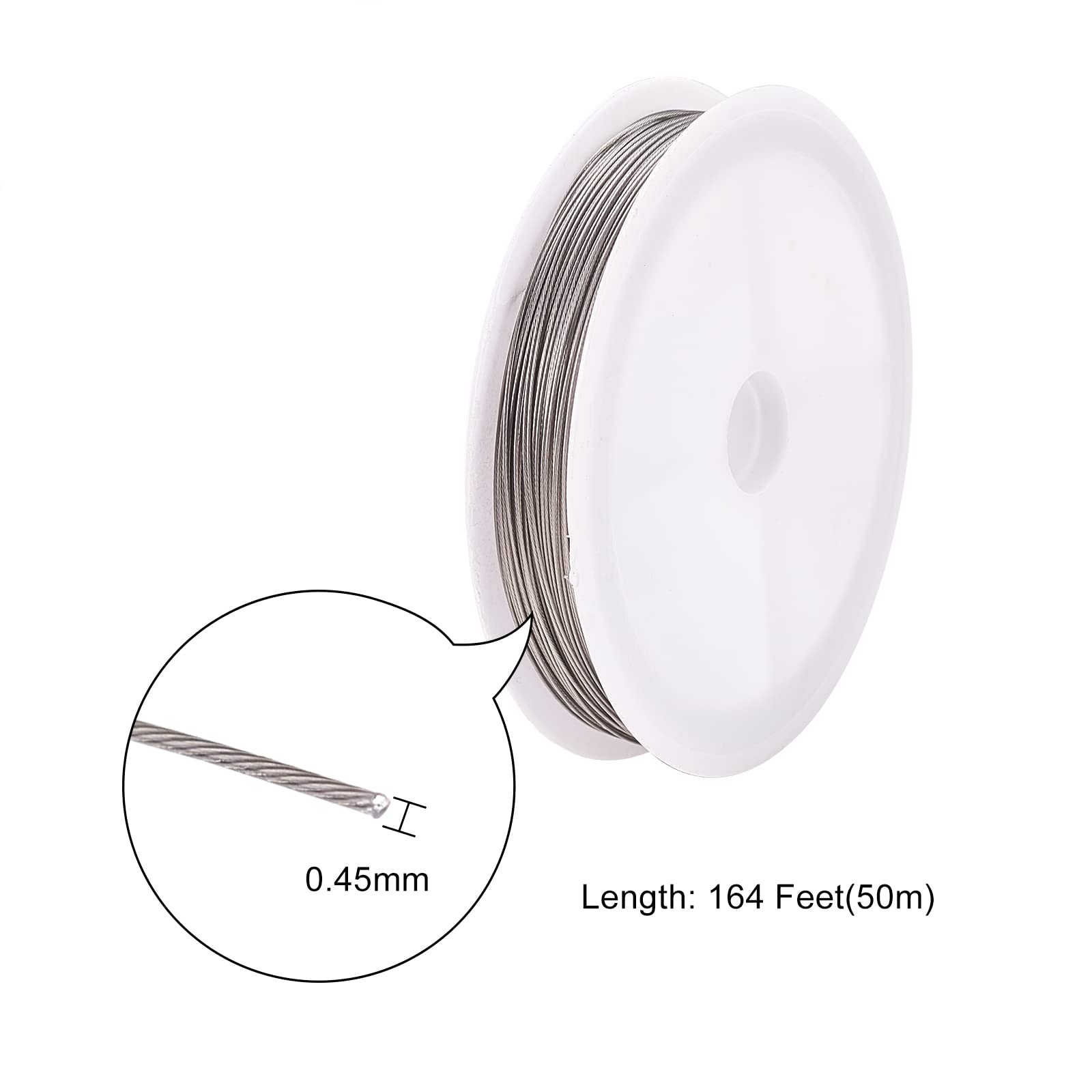 Gecoat ijzerdraad zilver 0.45mm - 50 meter