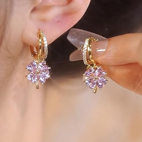 Miniatura 4 de 2 pares de aretes de germanio para terapia de linfvidad, aretes de drenaje linfático, aretes de acupuntura para mujer, aretes de aro de flor con