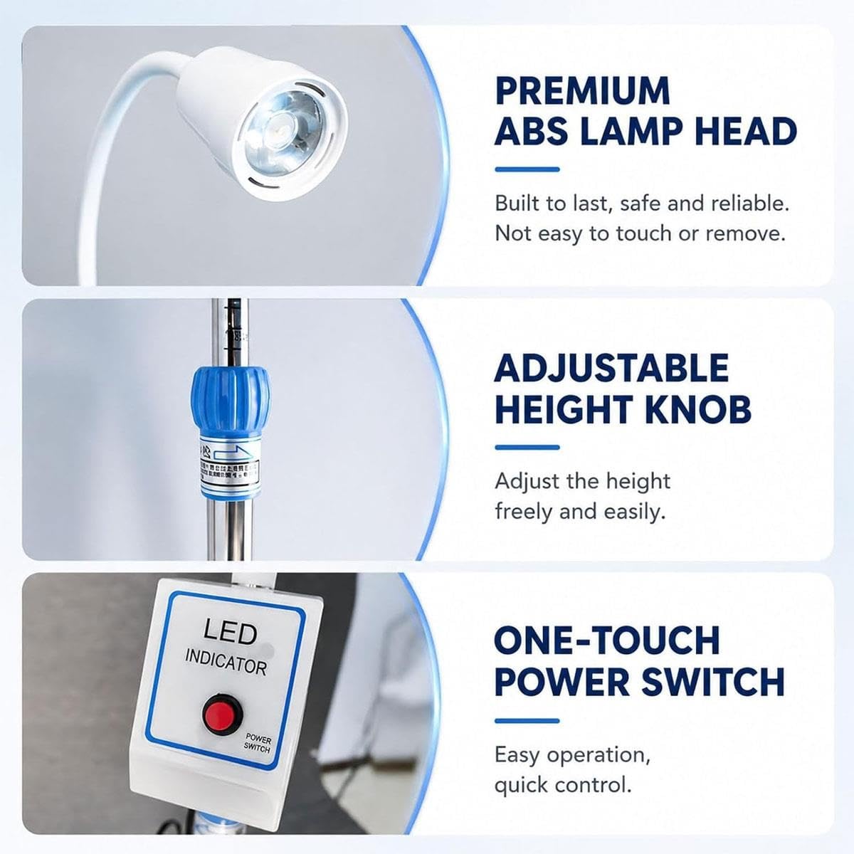 Lampada da visita medica a LED da 21 W con collo di cigno flessibile