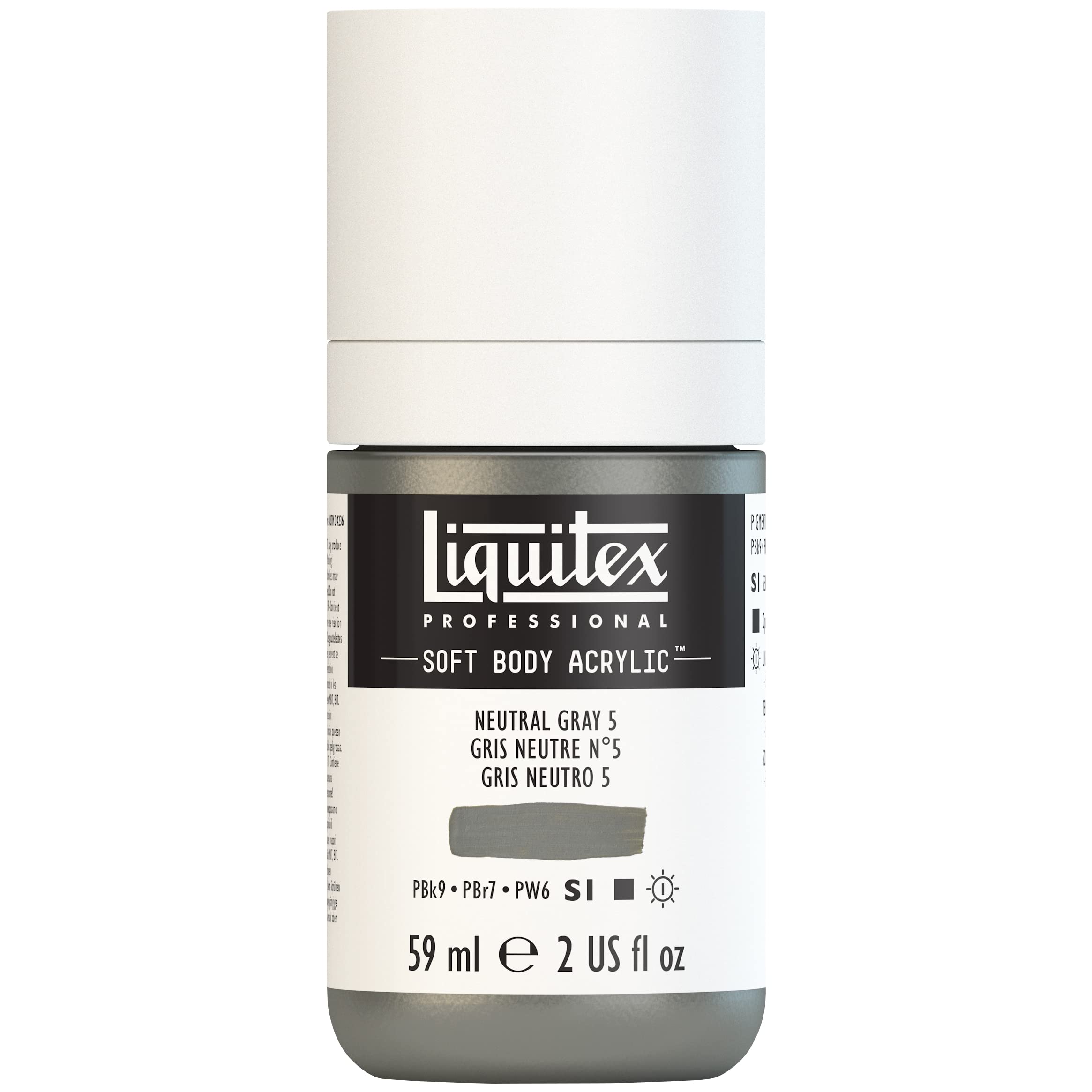 Liquitex Acrylic Paint, Neutral Grey #5, 59 ml (Pack of 1)