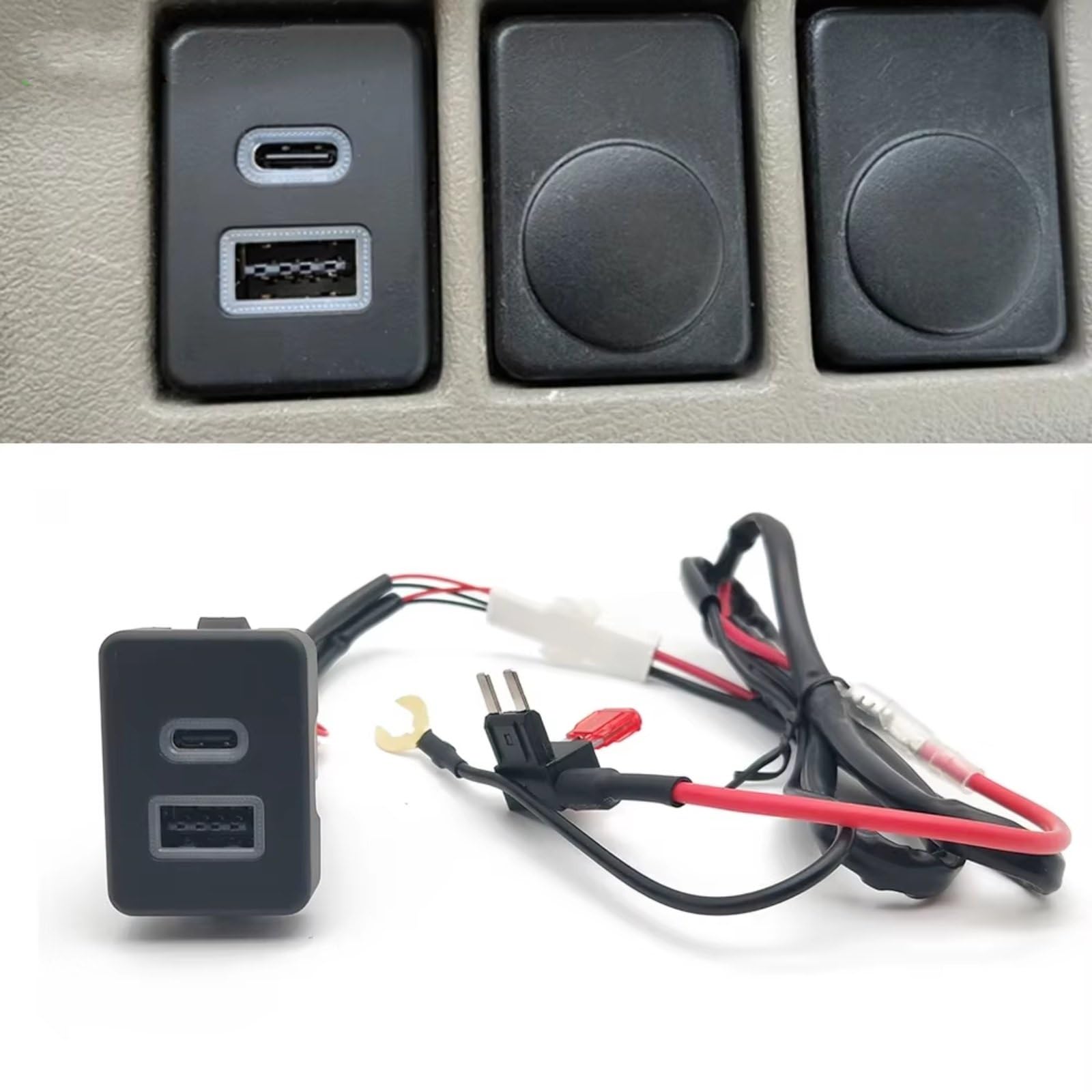 Prise USB De Console Compatible Avec Ford Pour Transit 12V 24V Voiture Rapide Pour Chargeur Double QC3.0 PD Prise Charge Téléphone Pour Type C Interface USB AUX voiture