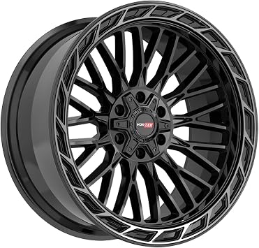 Vortek VRP-502 20x9 6x135 6x139.7 +18 Cb 106.1 Black Diamond Cut Ring With Dark Tint