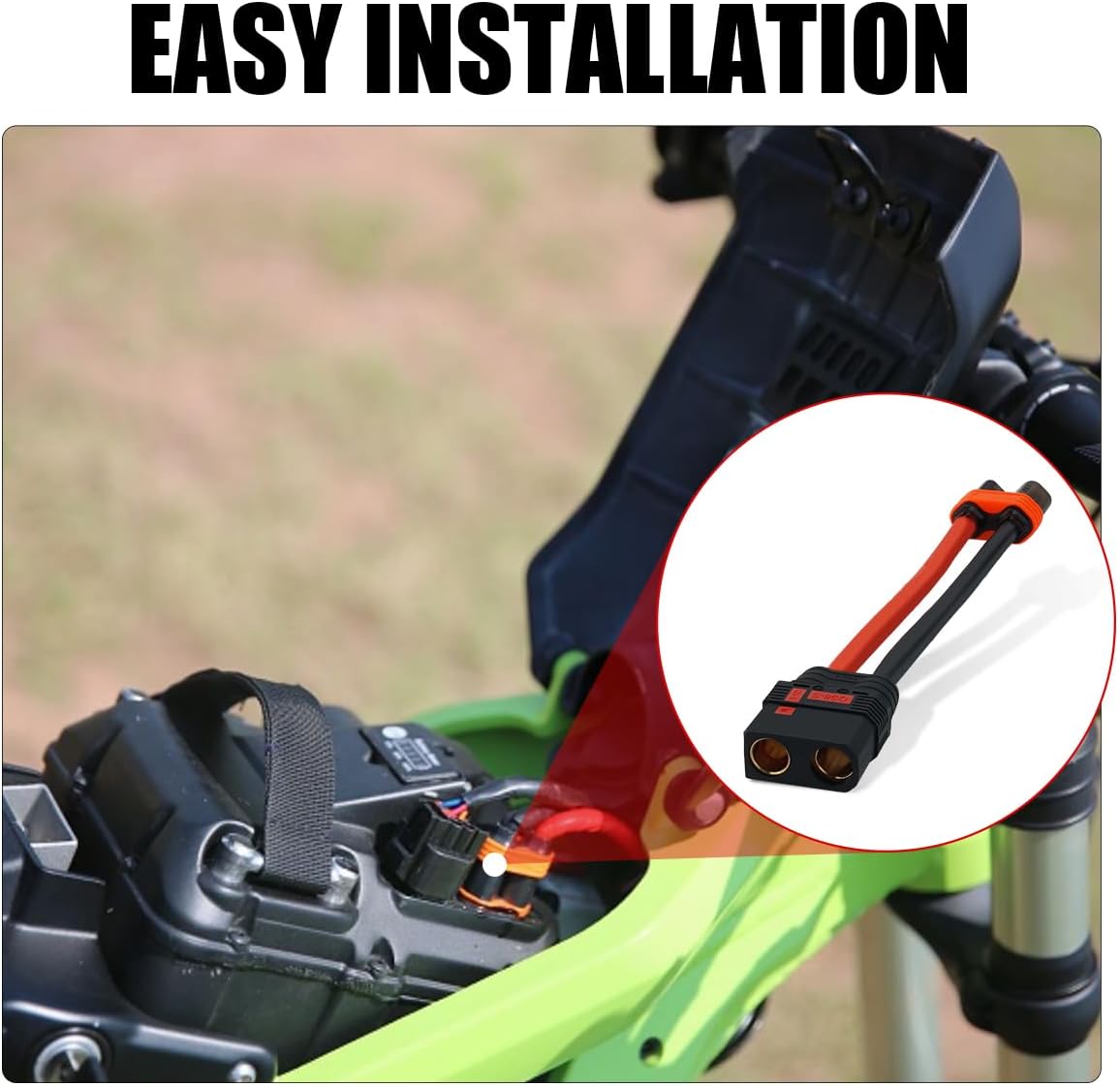 URWALL QS8 Female to 6mm Male Wire Connector 8AWG 4inch for Sur Ron EBMX Battery Adapter Cable, Anti-Spark High Current Electrial Connector with Siicone Wire, Waterproof Plug Play for Sur ron