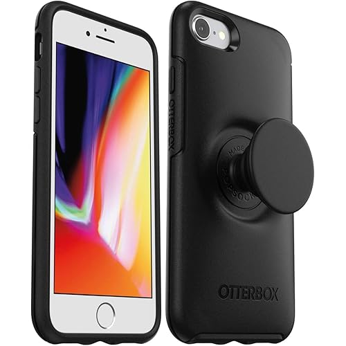 OtterBox + Pop Symmetry Series Case for iPhone SE 3rd Gen (2022), iPhone SE 2nd Gen (2020), iPhone 8/7 (NOT Plus) Non-Retail Packaging - Black