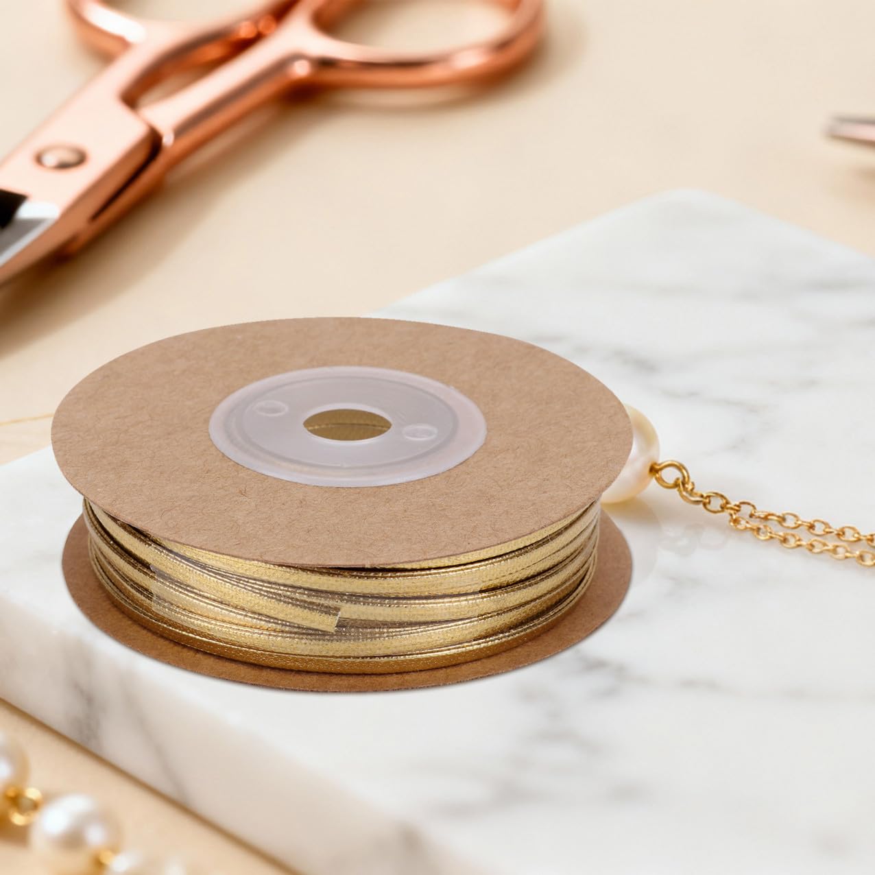 STOBOK Cordino in Cuoio Dorato 15 Metri per Creazione Gioielli Braccialetti Collane Filo Intrecciato per Party e Occasioni Importanti