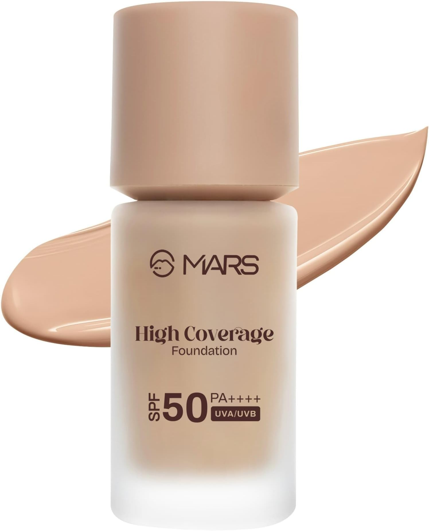 MARS SPF50 PA++++ High Coverage Foundation (40ml) | Blemish Free & Blendable Makeup | All Skin Type | IN-VIVO Tested with 5 Star UVA+UVB Protection Boots Rating (SHADE-05)