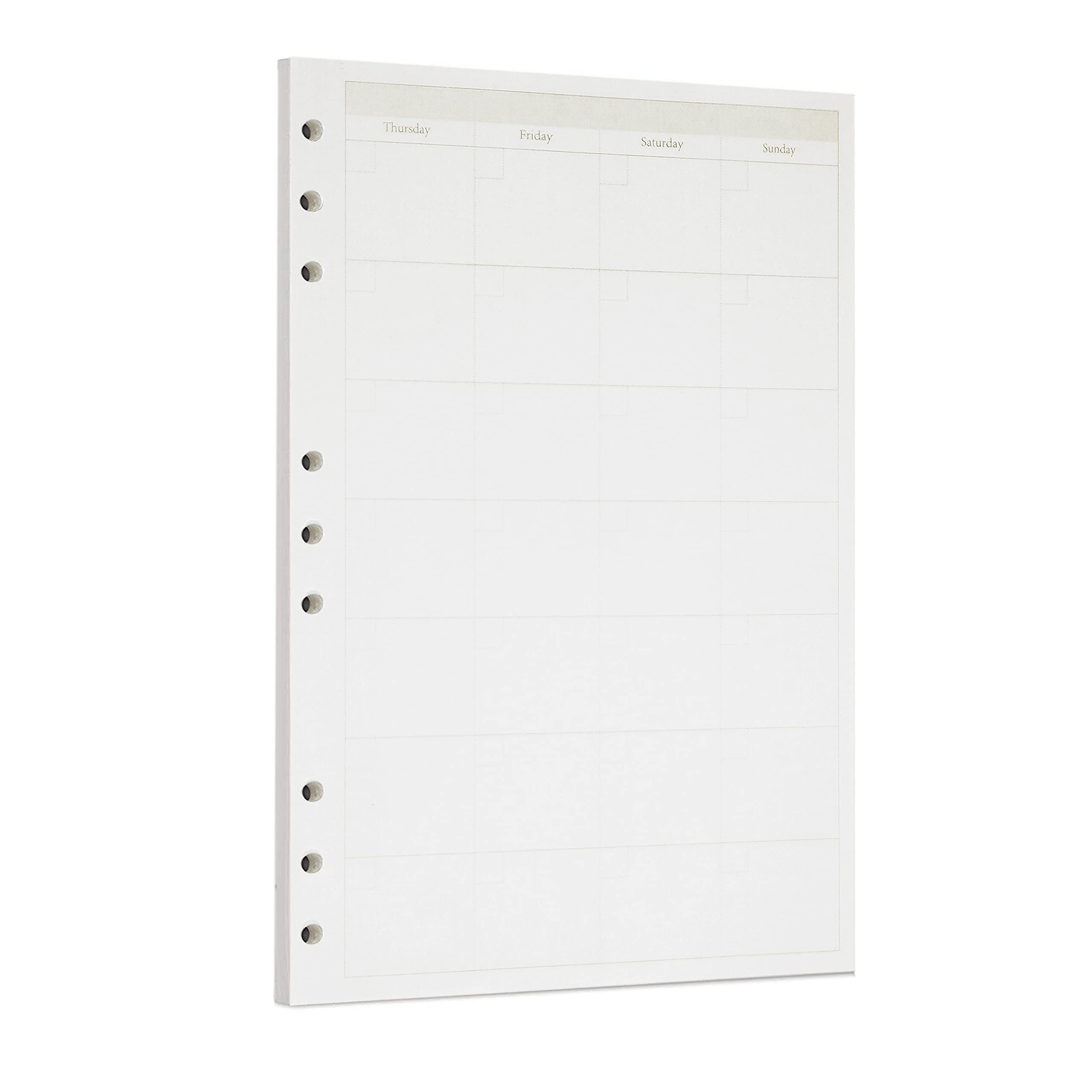 Zelten 1 Pack B5 45 Sheets/90 Pages Monthly Planner Loose Leaf Punched Paper Refills Paper for 9 Hole Binder Personal Organizer Diary Notebook Refillable Planner